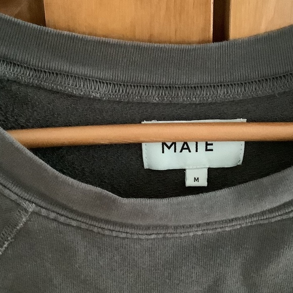 Bundle of Two MATE the Label Terry Raglan Sweatshirts- Charcoal Gray and Bone - Picture 4 of 10